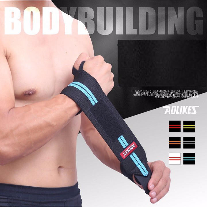 Băng Cuốn quấn cổ tay tập gym AOLIKES, Băng cuốn cổ tay hỗ trợ tập gym tập tạ hàng chính hãng (36749)