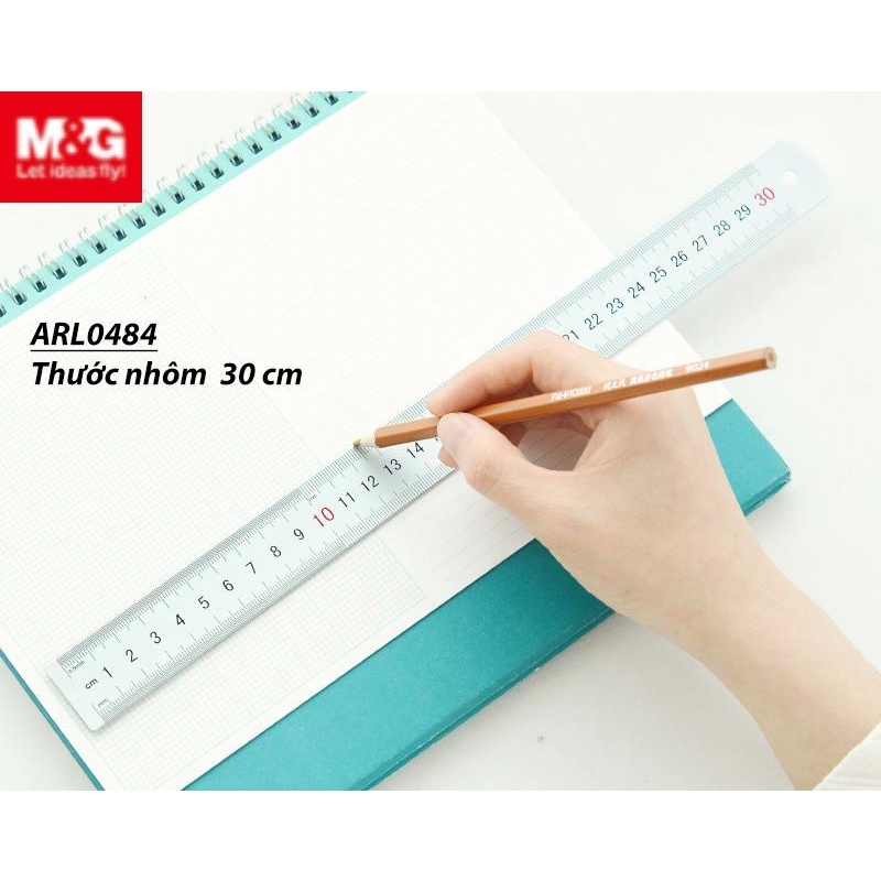 Thước kẻ nhôm kĩ thuật 20/30cm (inch-cm) ARLN0483 - 0484