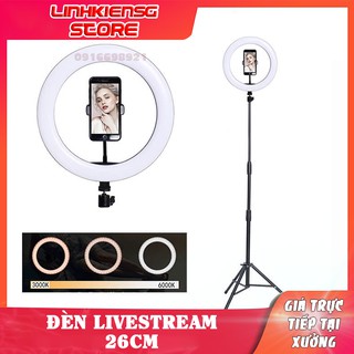 Bộ live stream size 26CM + CHÂN 2M , livestream makeup spa trợ sáng có kẹp điện thoại