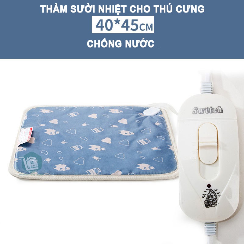 Thảm sưởi điện - Nệm sưởi điện giữ nhiệt chống cháy dành cho chó mèo, thú cưng