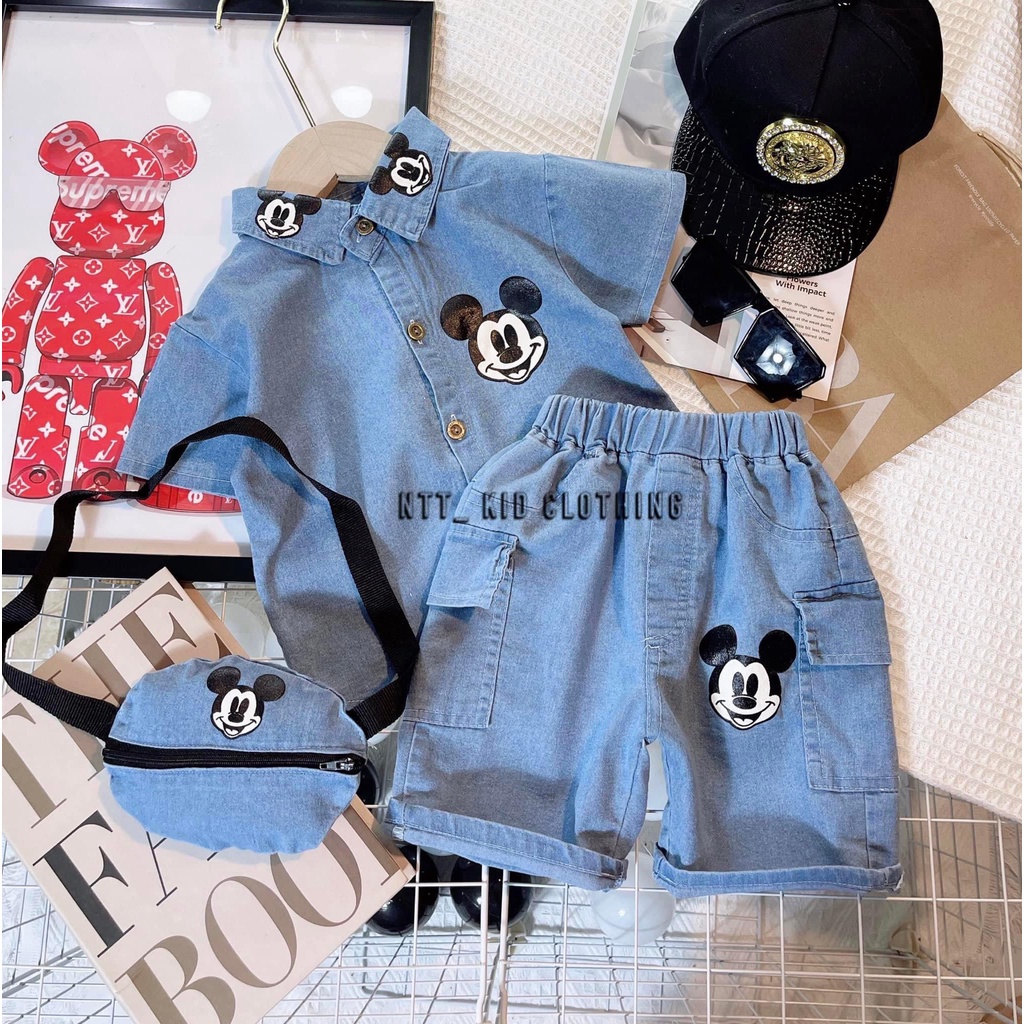 Set Jean 3 chi tiết  cho bé trai 20-30kg