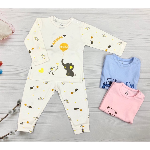 Bộ moon dài tay cài vai cho bé
