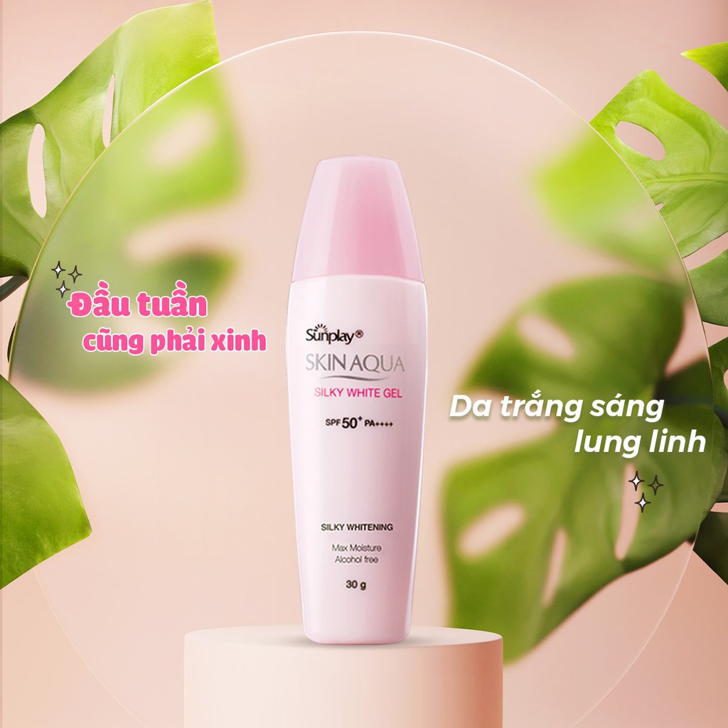 Gel chống nắng dưỡng da trắng mịn Skin AQUA SILKY WHITE GEL