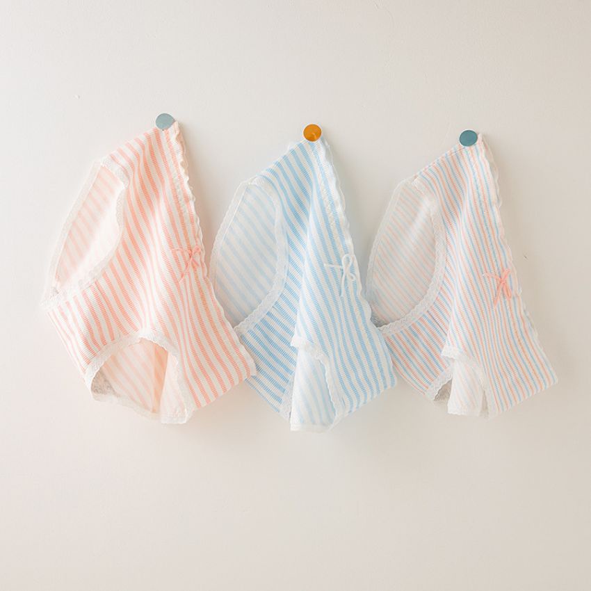 Quần lót nữ cotton kẻ sọc, quần chíp đính nơ cực kì cute, quần lót chất liệu mềm mại thoáng mát Kingshop L123