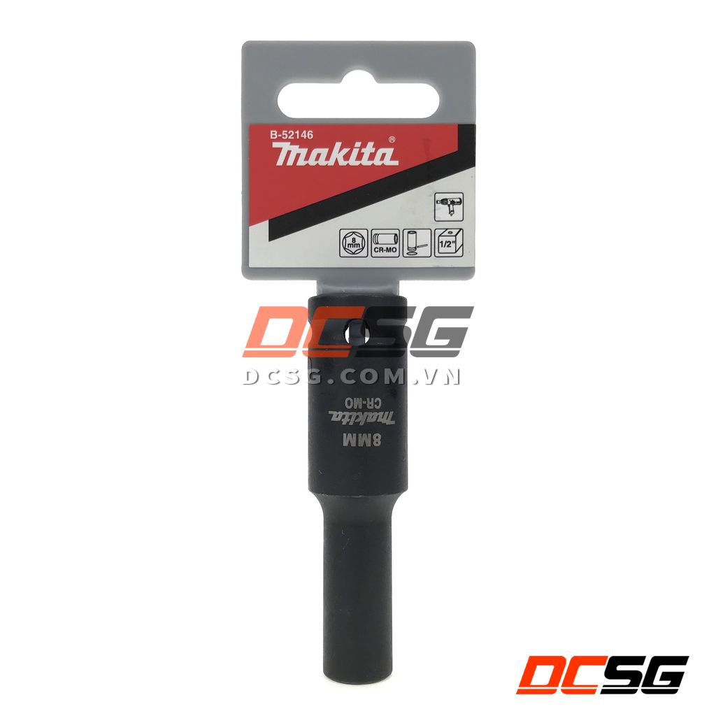 Đầu tuýp đen dài 81.5mm thép CR-MO cho máy siết bu lông 1/2&quot; Makita | DCSG