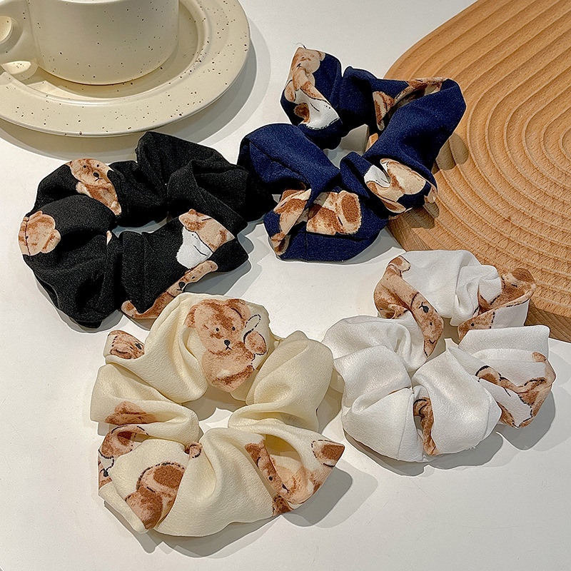 Scrunchies cột tóc vải gấu nâu hàn quốc xinh xắn S17