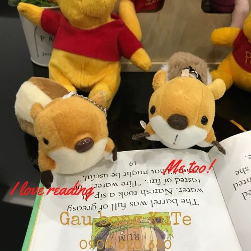 Gấu Bông - Gấu Pooh mini và 2 bé Sóc móc khóa