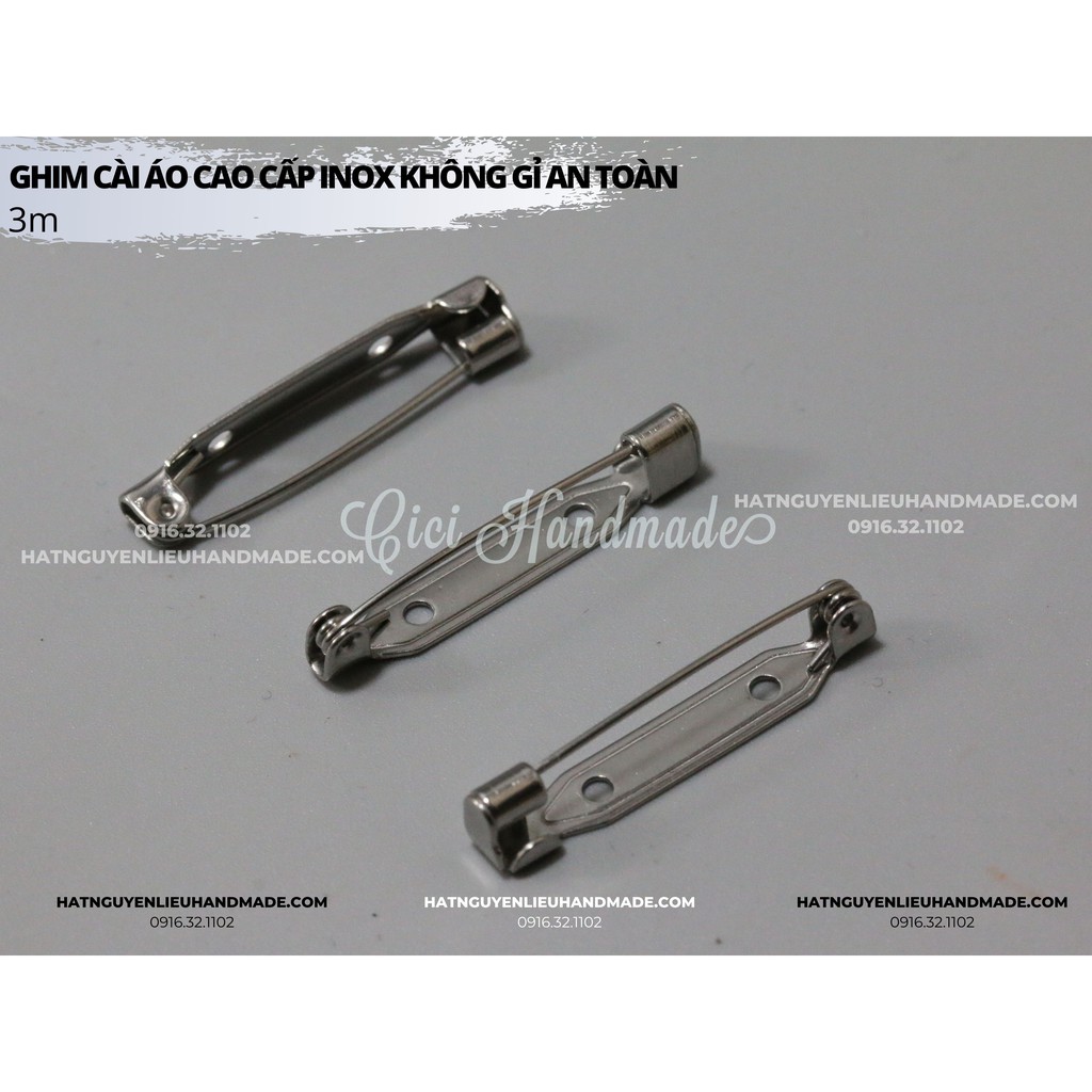 Set 10c - Phôi ghim cài áo cao cấp inox không gỉ Cici Handmade nguyên liệu DIY chuyên trang sức tự làm