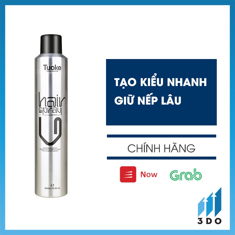 FREESHIP Gôm xịt tóc nam nữ Tuoke 420ml 3DO giữ nếp lâu tạo kiểu tốt thơm keo vuốt tóc