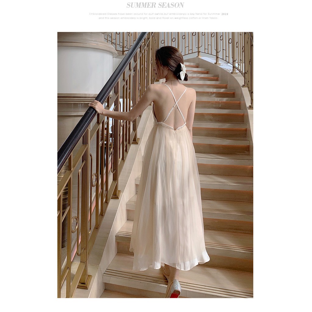 ĐẦM MAXI VÁY MAXI VOAN ĐAN DÂY HỞ LƯNG PHONG CÁCH BÁNH BÈO TIỂU THƯ CÔNG CHÚA BỒNG BỀNH HÀNG QUẢNG CHÂU | BigBuy360 - bigbuy360.vn