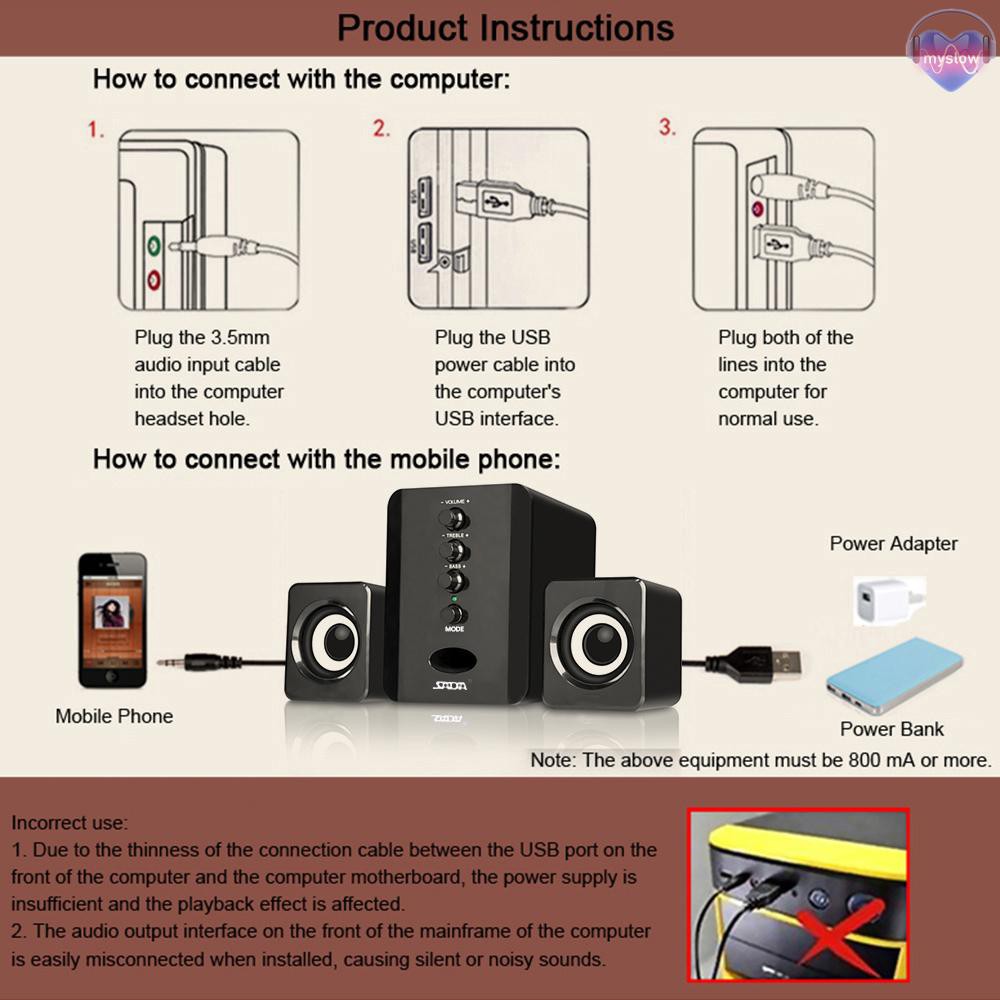 Bộ Loa Sada D-202 Có Dây Usb Chuyên Dụng Cho Máy Tính