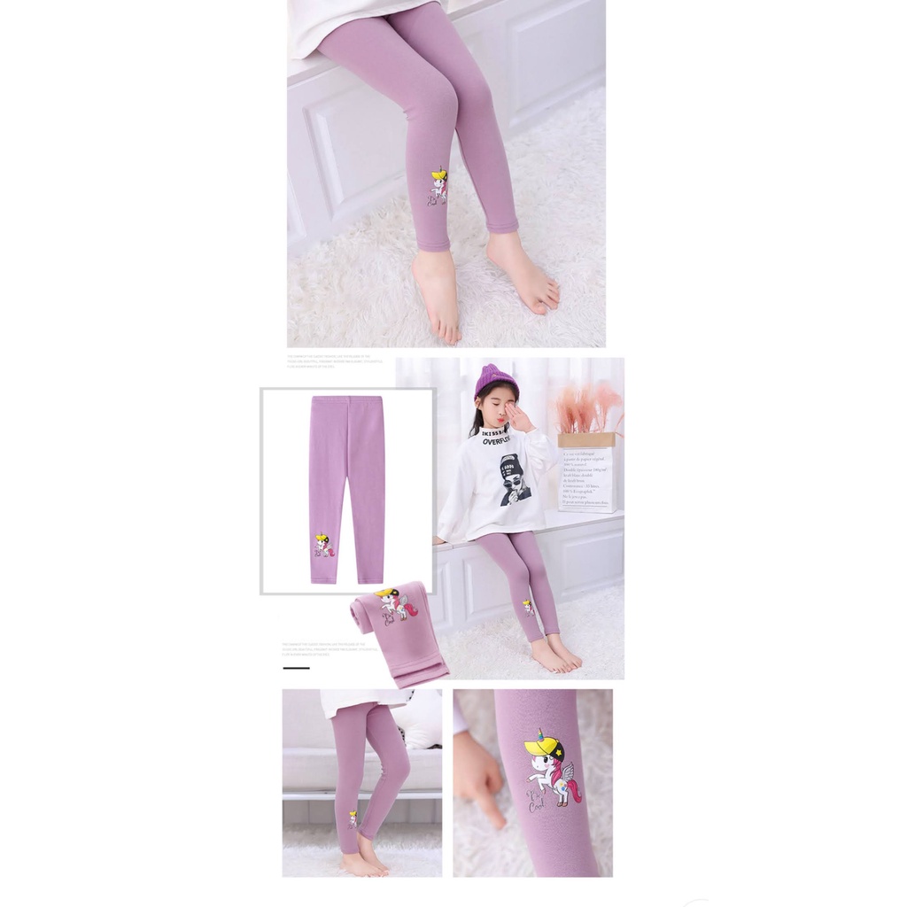 Quần Legging Bé Gái - Quần Ôm Sát Chân Ống Dài Trang Trí Hình Thú Xinh Xắn Cho Bé Gái H&amp;N Fashion Shop