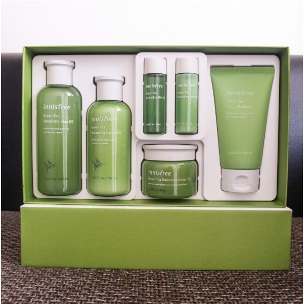 Set Dưỡng Da Trà Xanh Innisfree Green Tea Balancing Skin Care Trio Set EX 6 in 1