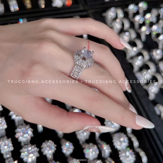 Nhẫn đế tròn có hột xi bạch kim