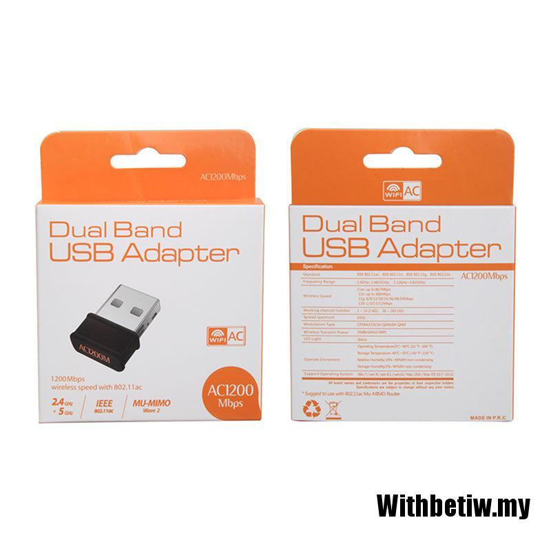 Bộ Chuyển Đổi Mạng Lan Usb Không Dây 802.11ac 1200mbps 2.4g / 5g | BigBuy360 - bigbuy360.vn