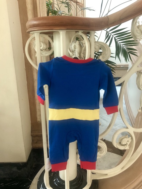 Bộ Áo Liền Quần Vải Cotton Họa Tiết Siêu Anh Hùng Superman Cá Tính Cho Bé Trai (Mxm1924)