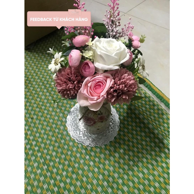 [Mã BMBAU50 giảm 7% đơn 99K] Bình hoa giả trang trí phòng khách đẹp PKND FLOWERS &amp; DECOR