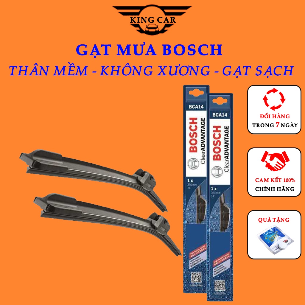 Cần Gạt Mưa Ô Tô - Cần Gạt Nước Ô Tô, Xe hơi, Gạt Mưa Bosch Chính Hãng Không Xương, Cao Su Tự Nhiên.