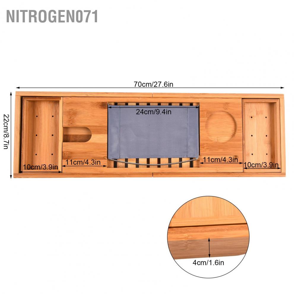 Nitrogen071 Kệ đỡ bồn tắm, Khay gác bồn tăm để - Khay bồn tắm bằng tre Đơn giản  bền có thể thu vào Kệ giá đỡ cho phòng gia đình