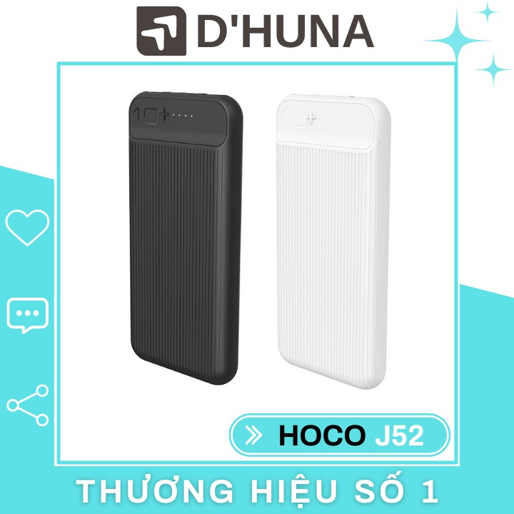 Sạc Dự Phòng Hoco J52 Pin Sạc Dự Phòng 10000mah Cho Iphone Samsung Oppo Giá Rẻ Nhỏ Gọn D'HUNA