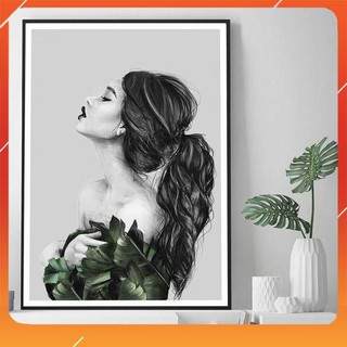 {HOT} KHUNG ẢNH VÀ TRANH TREO TƯỜNG, TRANH CHÂN DUNG CÔ GÁI PHONG CÁCH CỔ ĐIỂN 50X70CM SIÊU DỄ THƯƠNG TẶNG KÈM ĐINH TREO