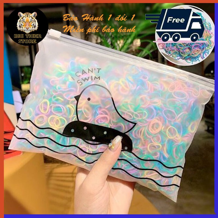 Set 1000 sợi Dây buộc tóc cho bé yêu có túi zip đựng siêu xinh