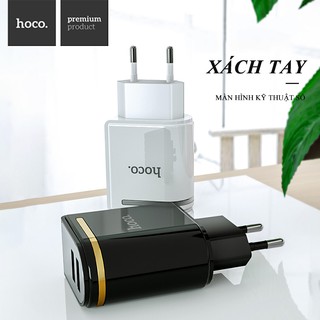 Củ Sạc nhanh hoco c39A có màn hình LCD hiển thị điện áp 5V-2.4A  (2 Đầu USB) cốc sạc Led Báo Dòng Điện cục sạc - BH 12 T