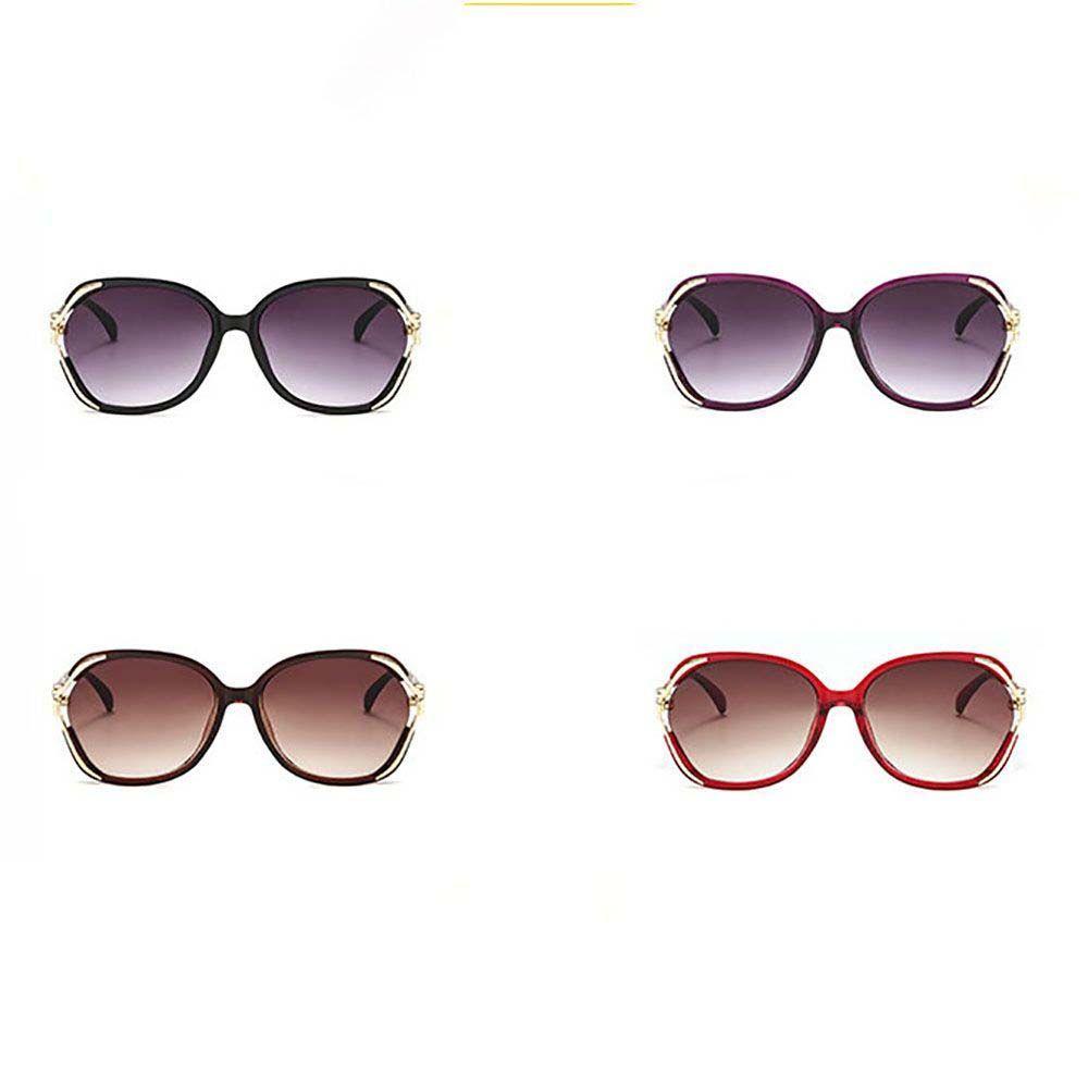 TWINKLE Kính Mát Gọng Kim Loại Tròng Lớn Hình Cỏ Bốn Lá Thời Trang Cho Nữ