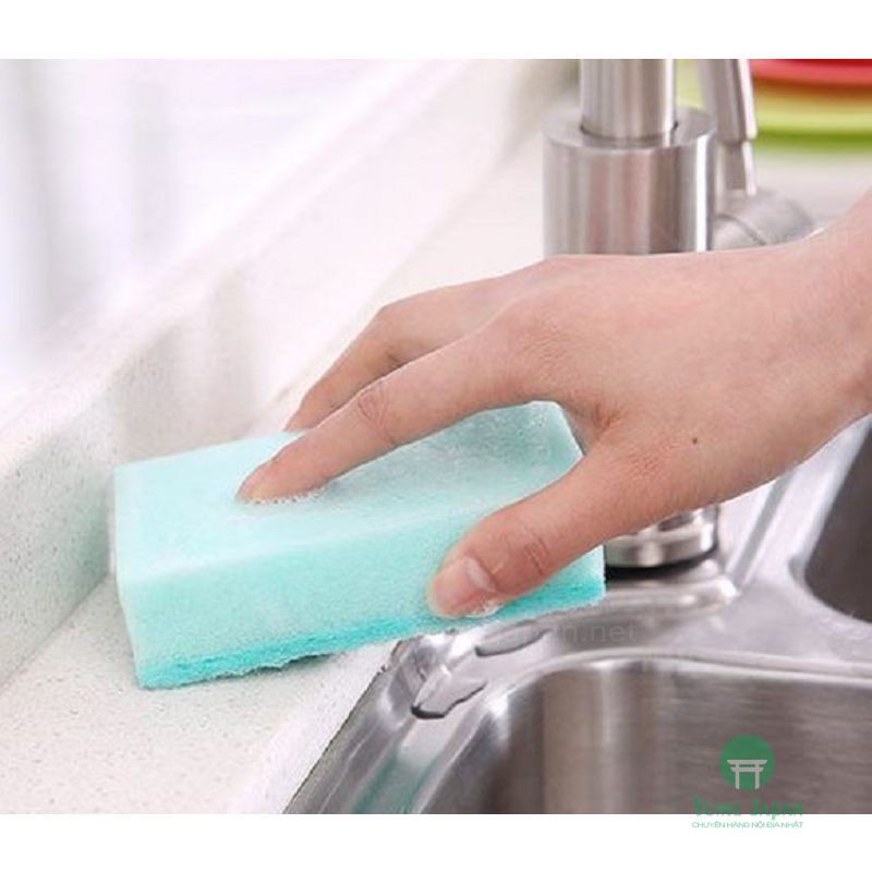 [Made in Japan] Set 5 miếng xốp rửa bát 1 mặt ráp