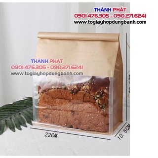 Túi giấy gấp mí lớn đựng Bánh mì, cookies, nougat