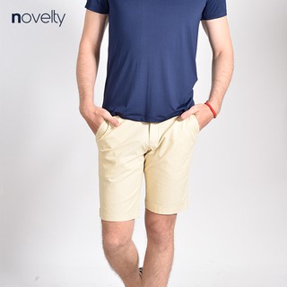 Quần short Khaki nam 0Ply Regular trơn màu vàng nhạt Novelty 1813820