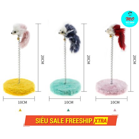 Trụ cào móng + chuột lò xo đồ chơi cho mèo