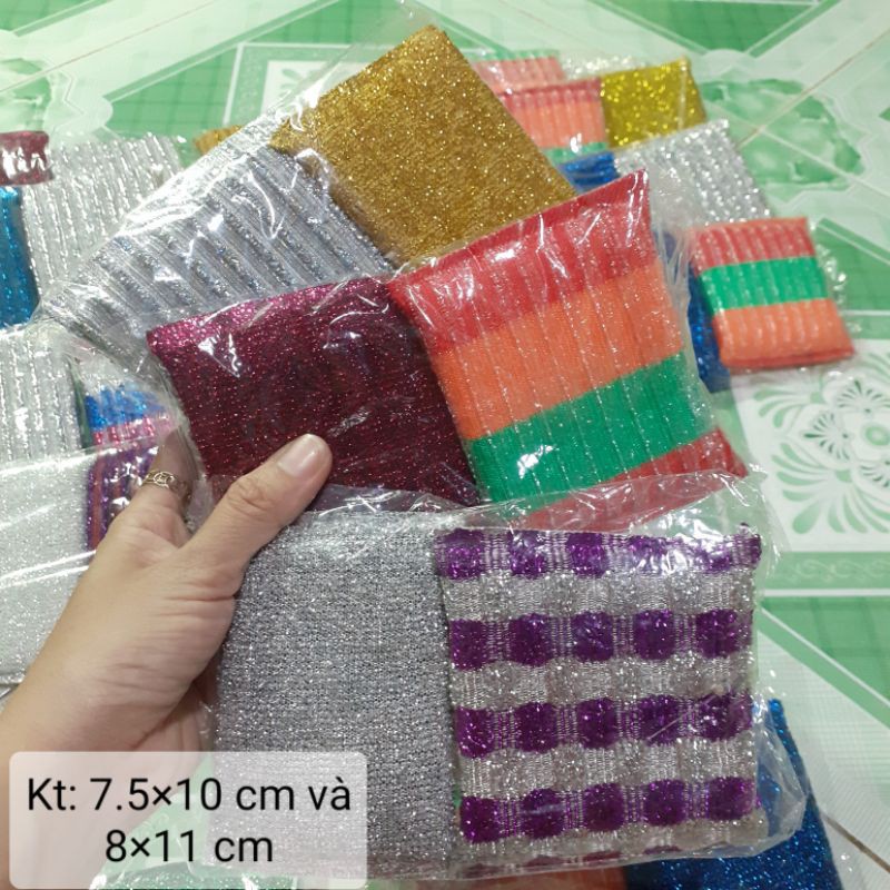 Set 2 miếng rửa chén kim tuyến (màu ngẫu nhiên)