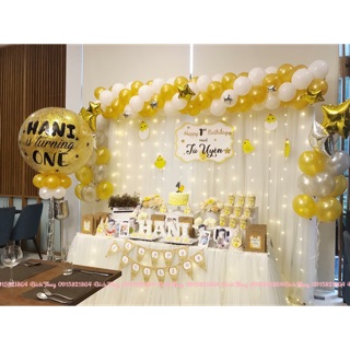 Combo Trang tri sinh nhật cho bé( tặng 1 chipi cùng size- 4 ảnh decan ghép khung)
