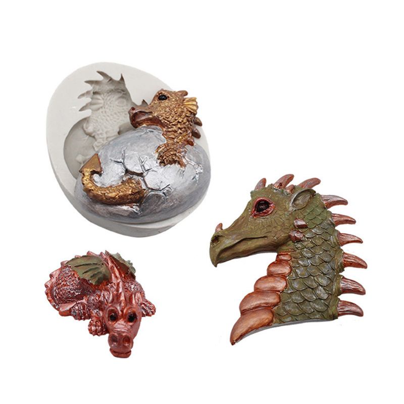 Khuôn Silicone Tạo Hình Trứng Khủng Long Phục Sinh Trang Trí Bánh