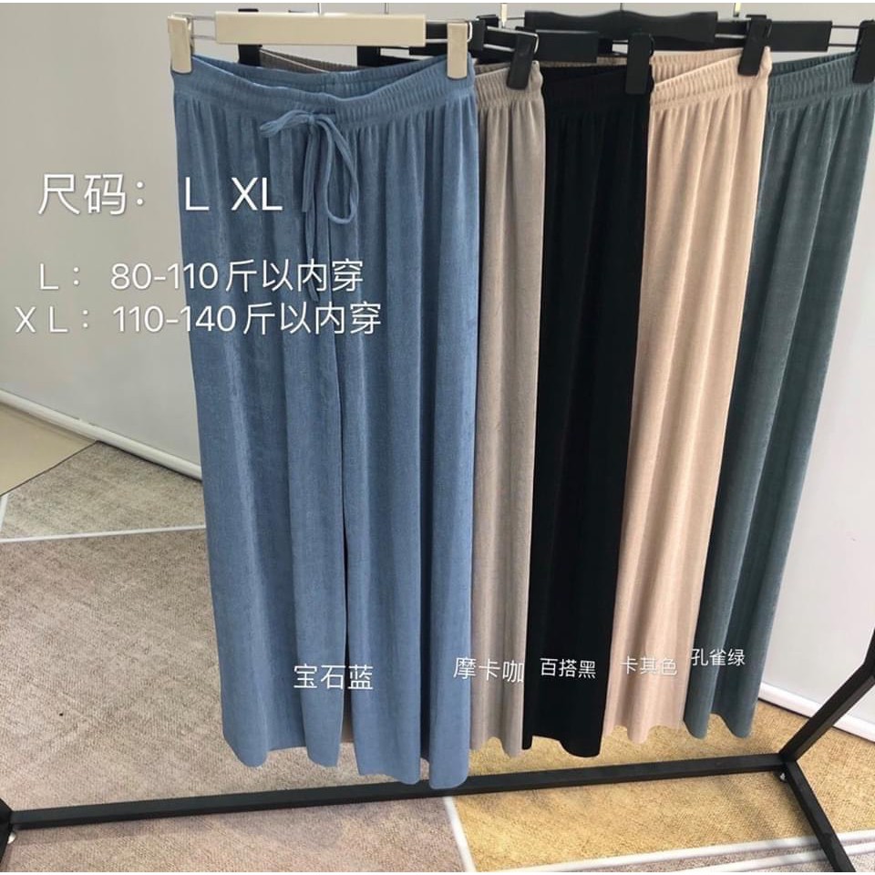 quần culottes dáng dài cạp chun gân tăm nhiều màu | BigBuy360 - bigbuy360.vn