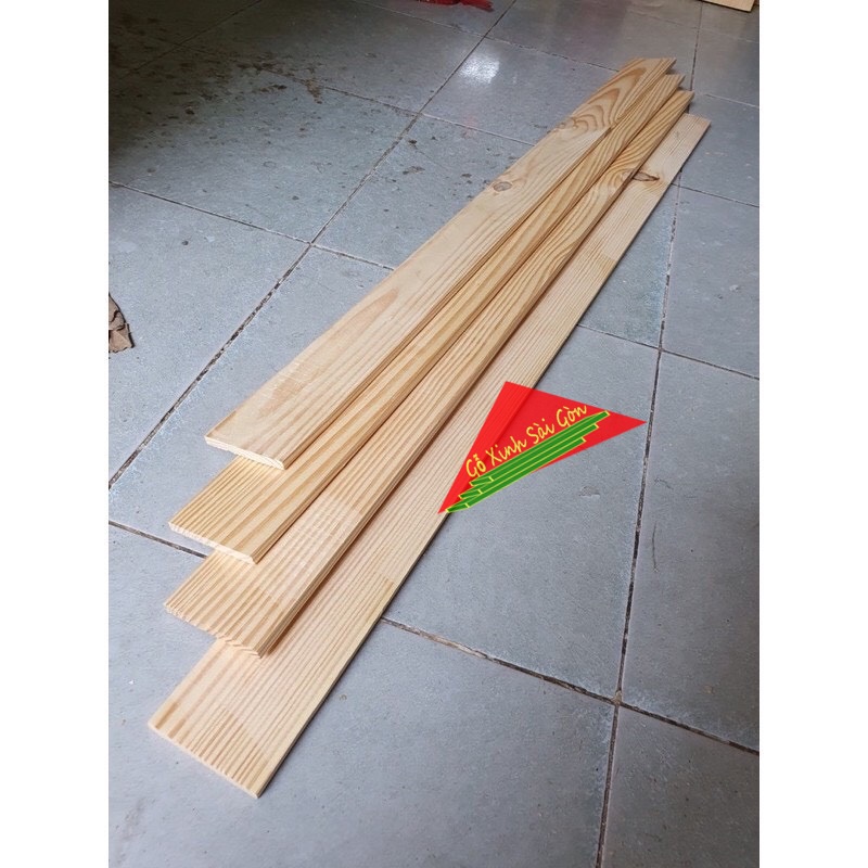 Thanh gỗ thông mới đẹp dài 1m, rộng 6cm, dày 1cm
