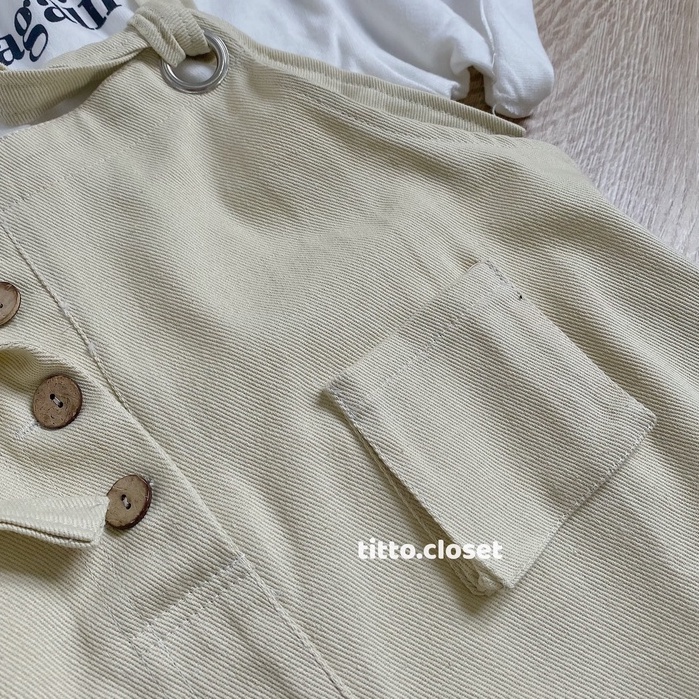 Yếm Quần Gentle Nút Cài Yếm Ulzzang Ảnh Thật Titto Closet
