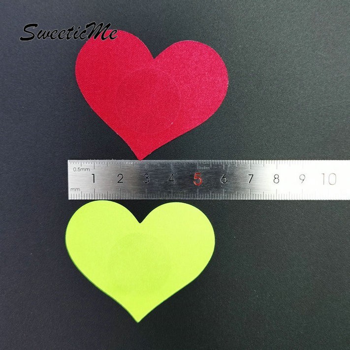 Miếng dán đầu ngực hình trái tim 7 màu không dị ứng tạo trải nghiệm mịn màng quyến rũ