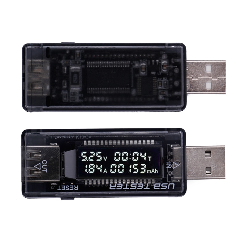 3 trong 1 USB Tester DC Volt kế 4V ~ 20V Volt Meter Bộ sạc Công suất Chỉ thị Thời gian Hiển thị Máy dò Nguồn Pin Di động