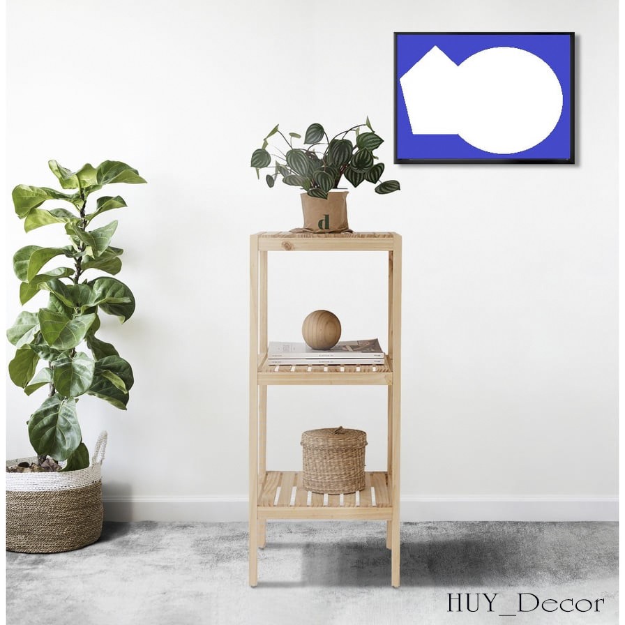 TAB gỗ đầu giường _KỆ ĐA NĂNG 3 TẦNG KHUNG GỖ THÔNG - MÀU TỰ NHIÊN | BigBuy360 - bigbuy360.vn