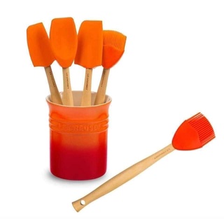 🇩🇪set dụng cụ nấu ăn silicon kèm hũ đựng le creuset