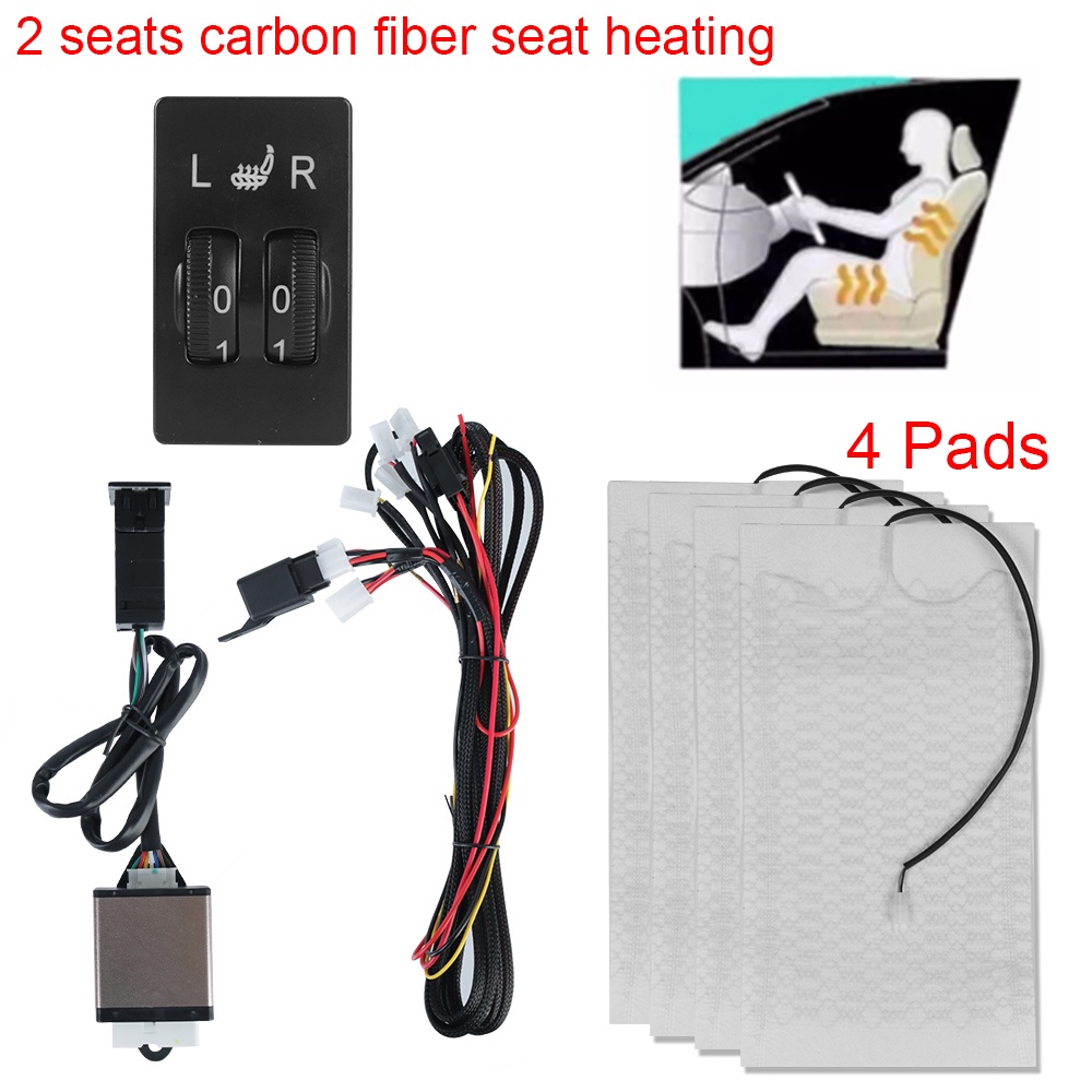 Đệm sưởi ấm ghế ngồi xe hơi 12V 2 cấp độ 5 chỗ 4 đệm lót ghế ngồi