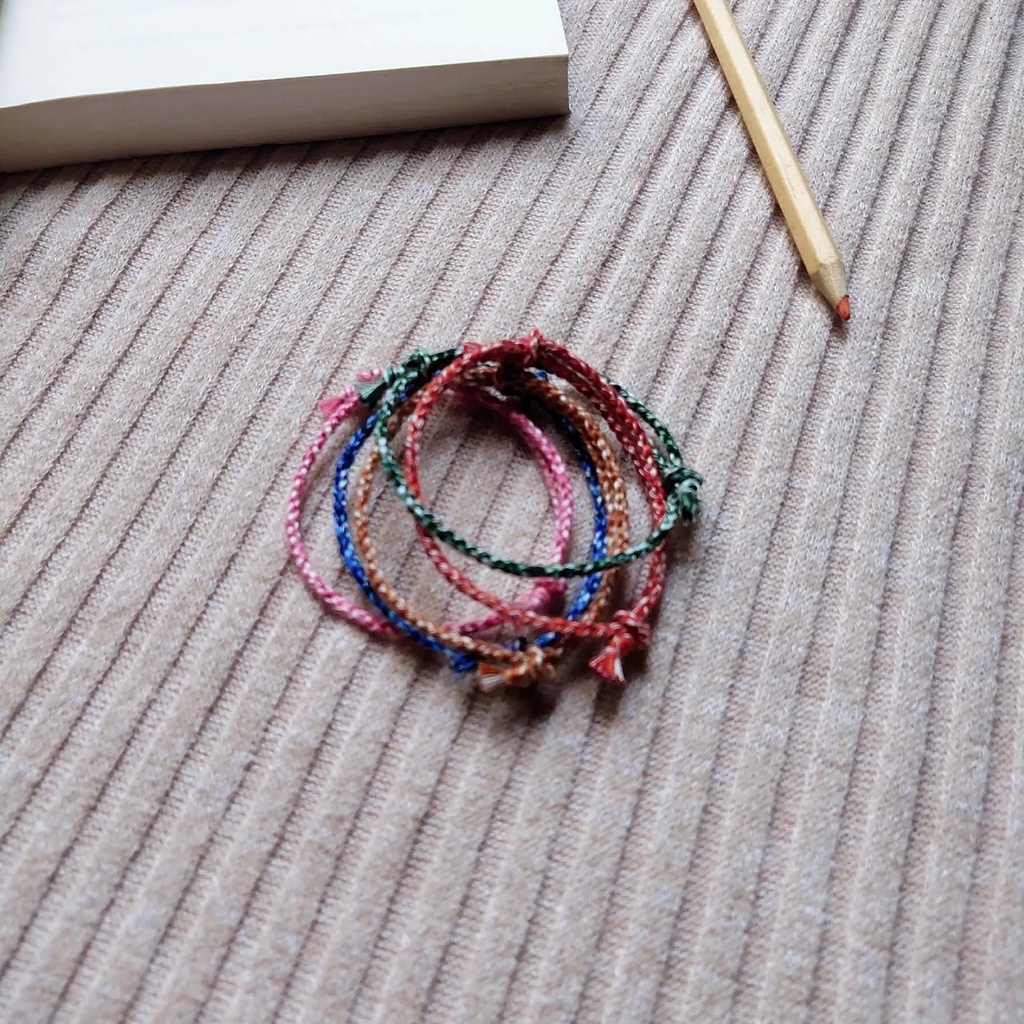 Vòng hanmade boho phối màu dây rút