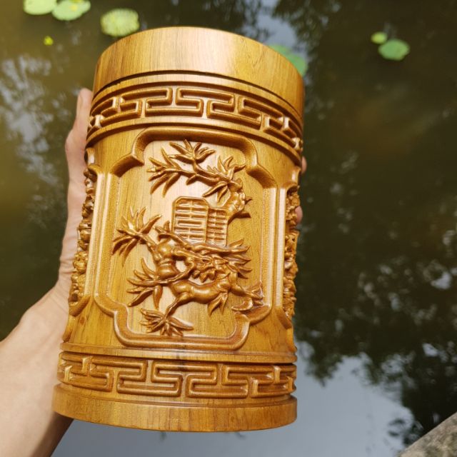 Hộp đựng chè, ca fe ,trang sức tổ hợp gỗ thơm BÁCH cổ thụ  - đồ dùng gia đình