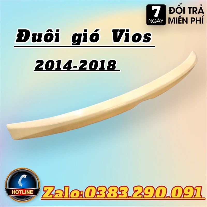 Đuôi gió dành cho xe Vios 2014 2015 2016 2017 2018 tặng kèm keo dính 3.M