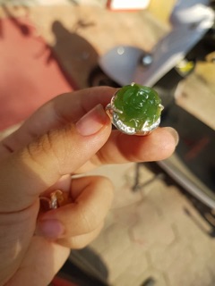 Nhẫn hoa mẫu đơn Ngọc Bích