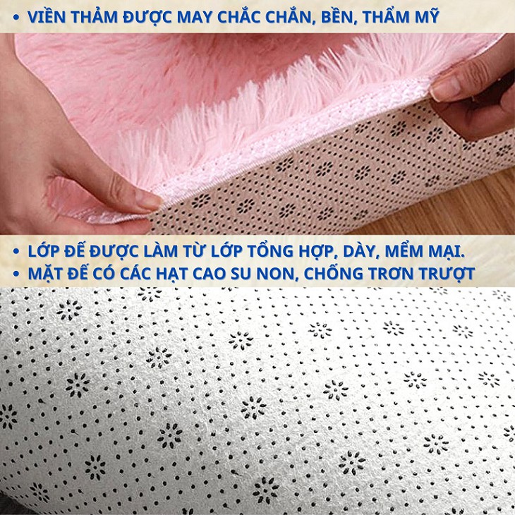 Thảm Lông Trải Sàn Sang Trọng, Hiện Đại 1m6 x 2m Cho Phòng Khách, Ngủ, Chụp Hình và Các Sự Kiện...