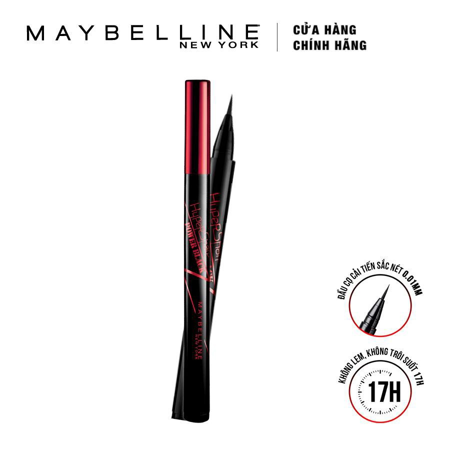 Bút Kẻ Mắt Nước Đen Tuyền Không Lem Không Trôi Maybelline New York HyperSharp Power Liner Waterproof 0.5g (Đỏ đen)