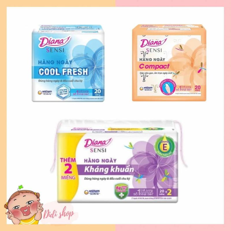 BVS hằng ngày DIANA (COMPACT MỎNG NHẸ/ KHÁNG KHUẨN/ COOLFRESH)